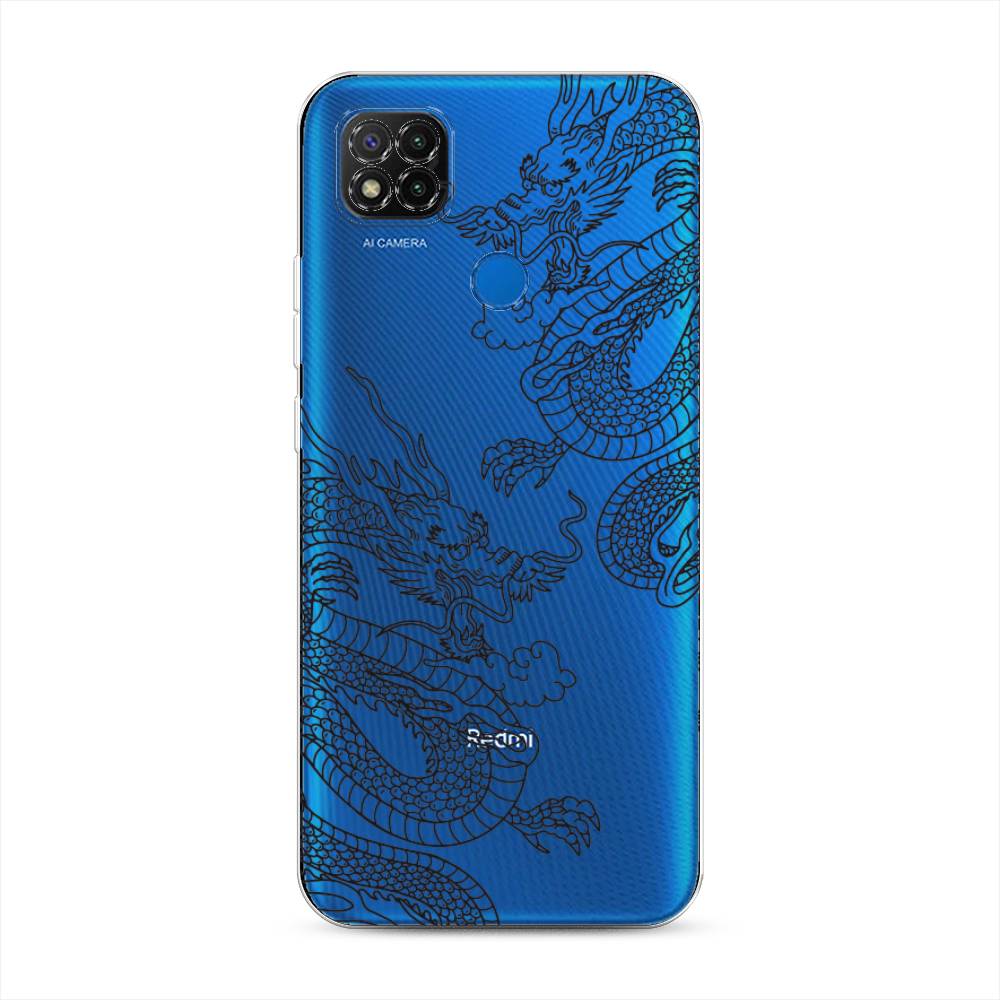 

Чехол на Xiaomi Redmi 9C "Два китайских дракона", Серый;черный, 39050-1