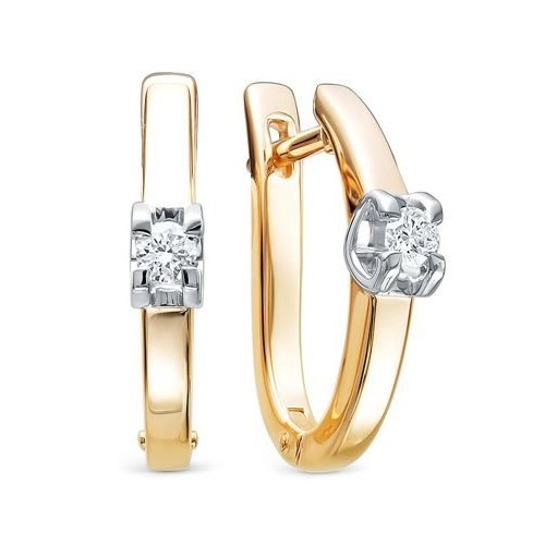 

Серьги из красного золота Первая Бриллиантовая 2-603-10, бриллиант, 2-603-10