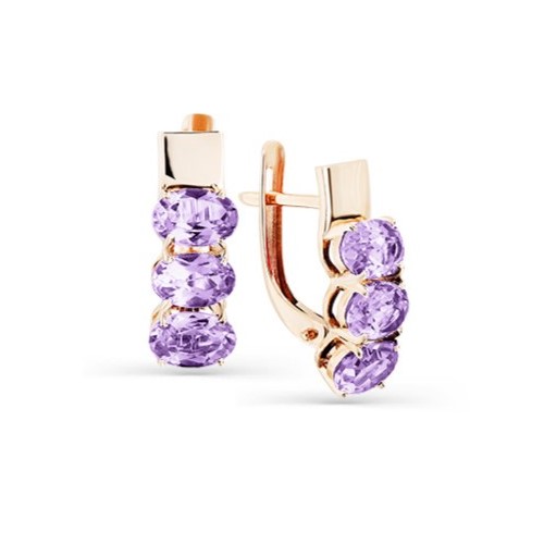

Серьги из красного золота Magic Stones 02-3-126-0200-010, аметист, 02-3-126-0200-010