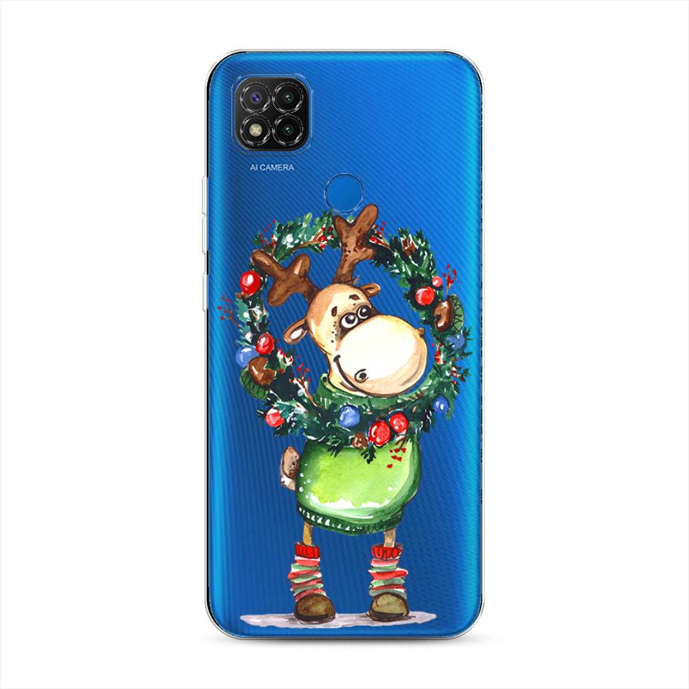 

Чехол для Xiaomi Redmi 9C "Олень с новогодним венком", 39050-4