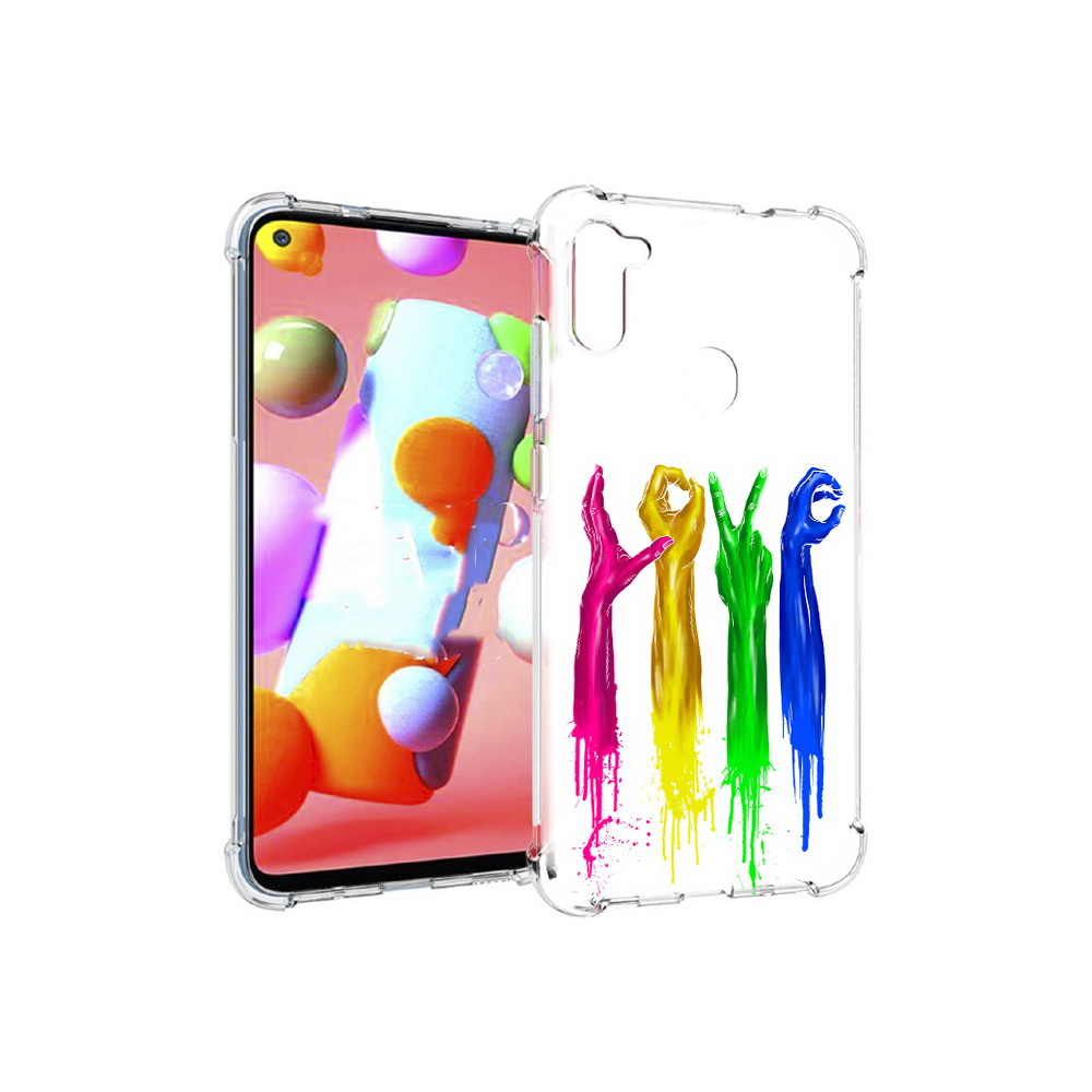 

Чехол MyPads Tocco для Samsung Galaxy M11 яркие руки love (PT147121.487.707), Прозрачный, Tocco