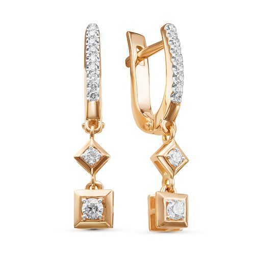 

Серьги из красного золота Первая Бриллиантовая 2-366-10, бриллиант, 2-366-10