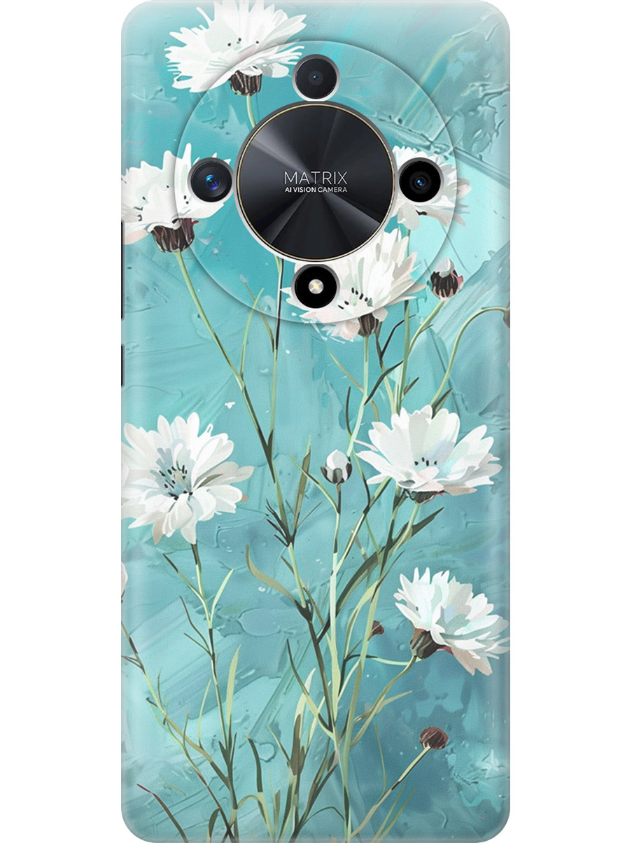 

Силиконовый чехол на Honor X9b / X50 с принтом "Белые васильки", Прозрачный;белый;голубой, 781974322