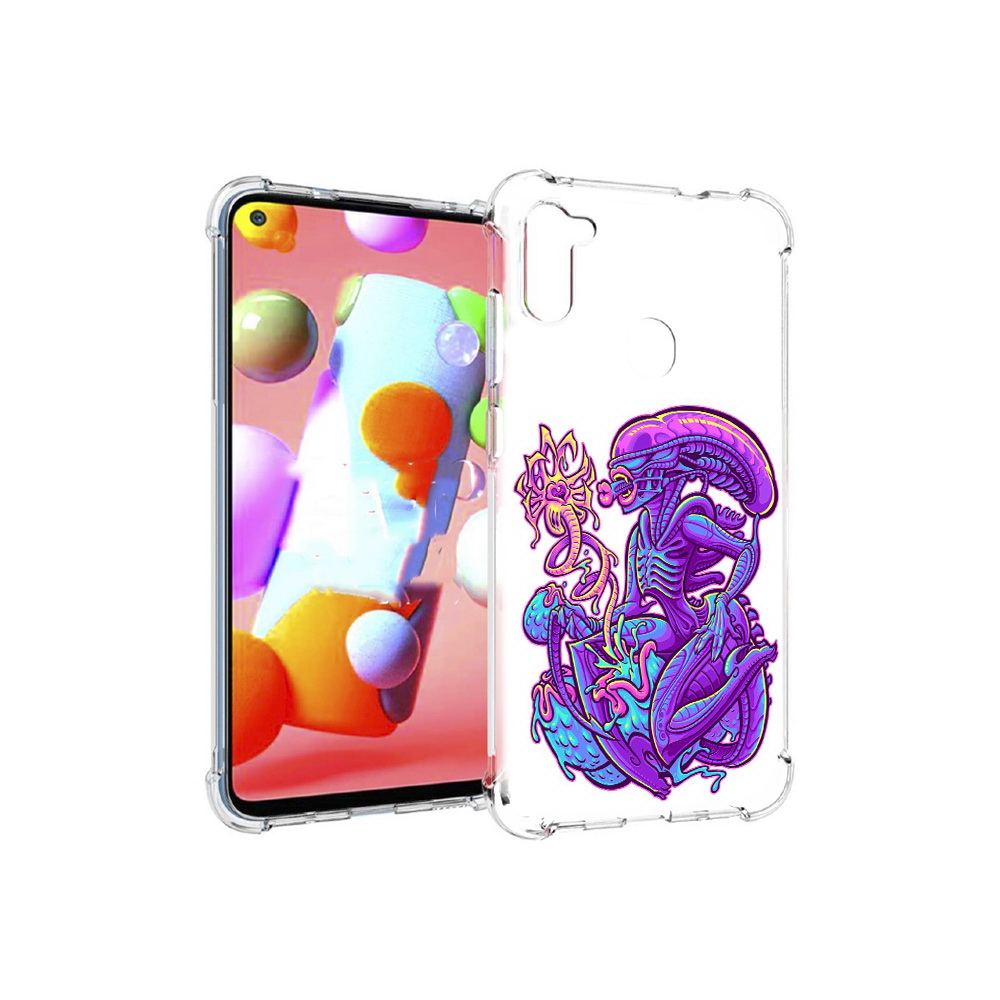 

Чехол MyPads Tocco для Samsung Galaxy M11 чужой фиолетовый цвет (PT147121.487.693), Прозрачный, Tocco