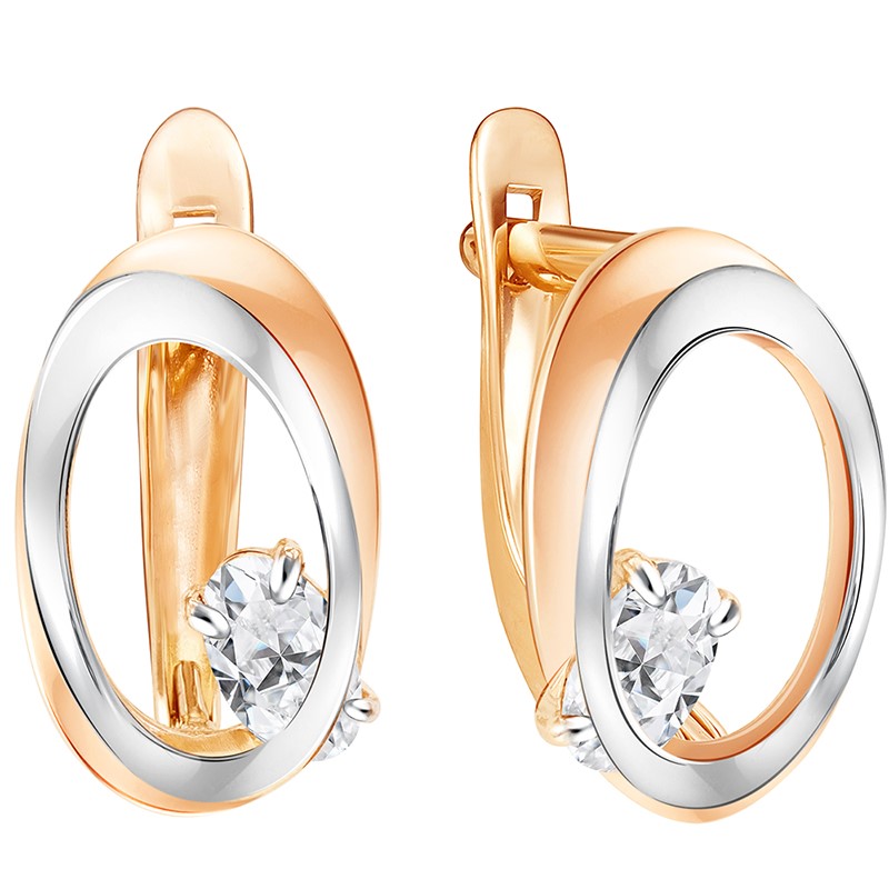 

Серьги из красного золота Золотые узоры 04-52-0175-00, фианит, 04-52-0175-00