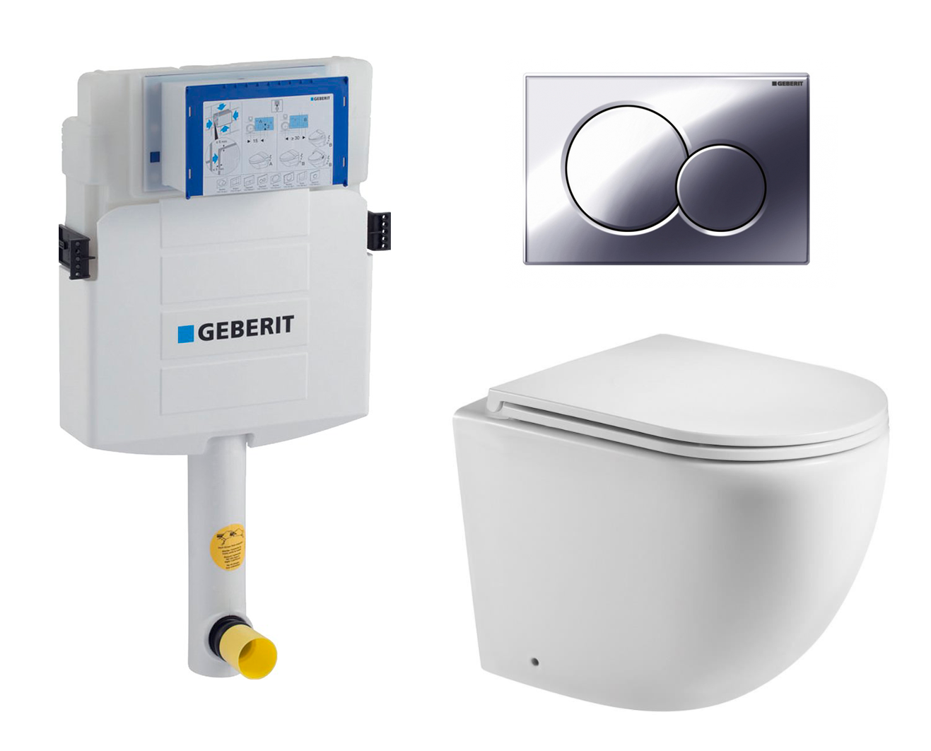 

Комплект: смывной бачок Geberit Duofix + унитаз Merzbach + кнопка хром, 535644