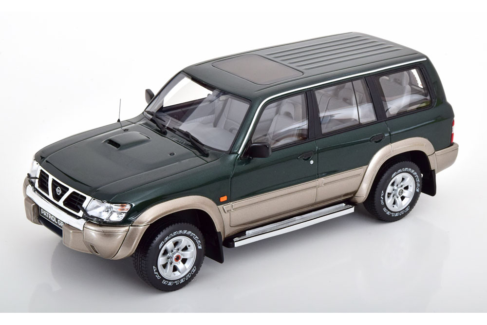 Модель коллекционная OTTO Nissan patrol gr Y61 1998 green metallic silvergrey