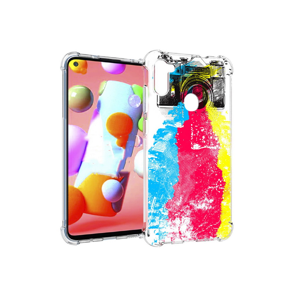 

Чехол MyPads Tocco для Samsung Galaxy M11 цветной фотоаппарат (PT147121.487.668), Прозрачный, Tocco