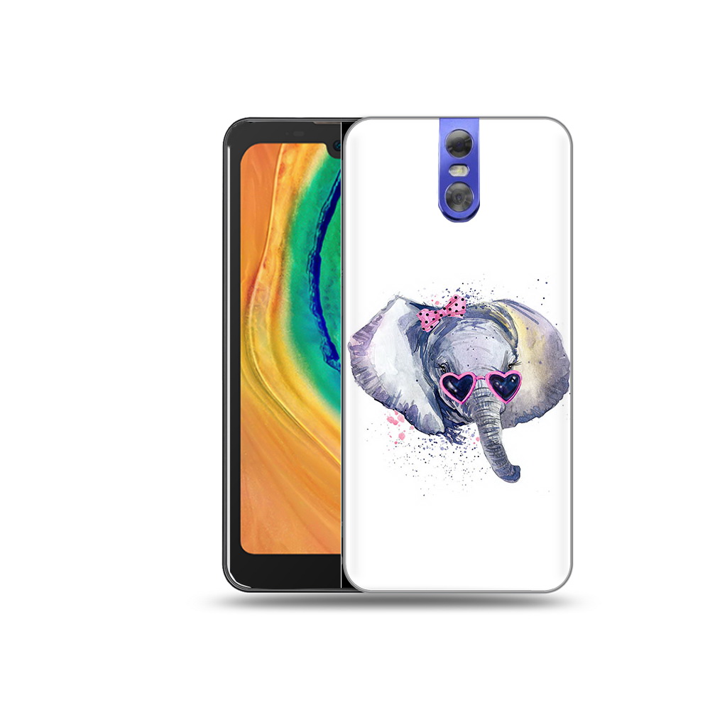 

Чехол MyPads Tocco для Doogee BL7000 слоник в очках, Прозрачный, Tocco