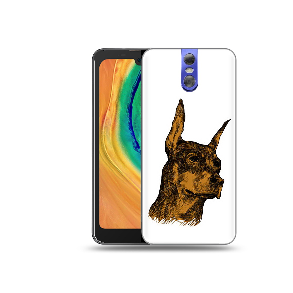 

Чехол MyPads Tocco для Doogee BL7000 скетч доберман, Прозрачный, Tocco