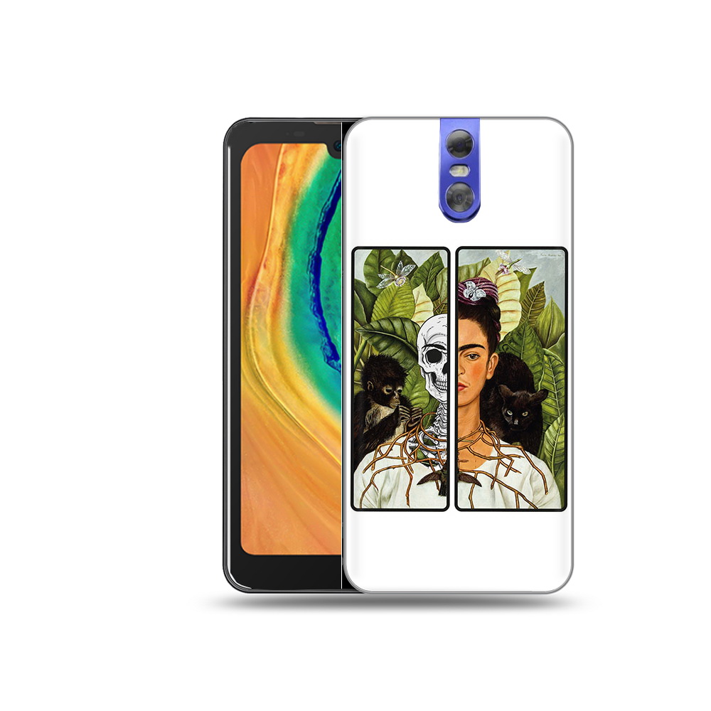 

Чехол MyPads Tocco для Doogee BL7000 сдвоенная картинка девушка скелет, Прозрачный, Tocco