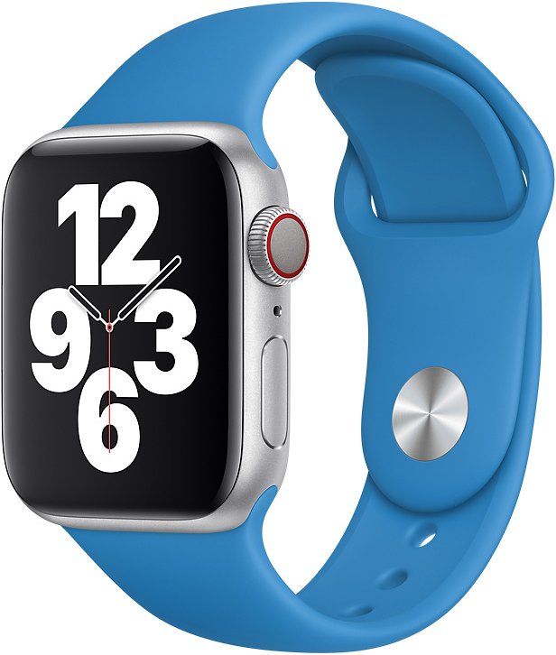 

Ремешок для Apple watch 38 mm/40 mm, Ремешок силиконовый Surf Blue Sport Band (Синий прибой) Apple Watch 40mm