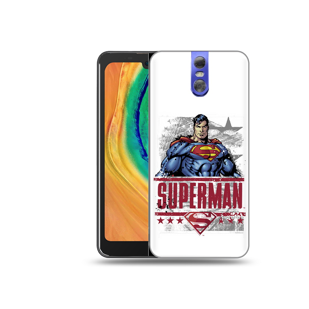 

Чехол MyPads Tocco для Doogee BL7000 рисунок супермен, Прозрачный, Tocco