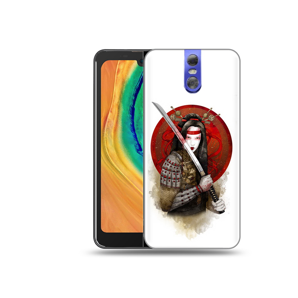 

Чехол MyPads Tocco для Doogee BL7000 рисованная девушка с катаной, Прозрачный, Tocco