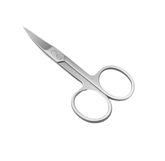 Ножницы маникюрные Premium, загнутые, широкие, 9 см, цвет серебристый 7030585