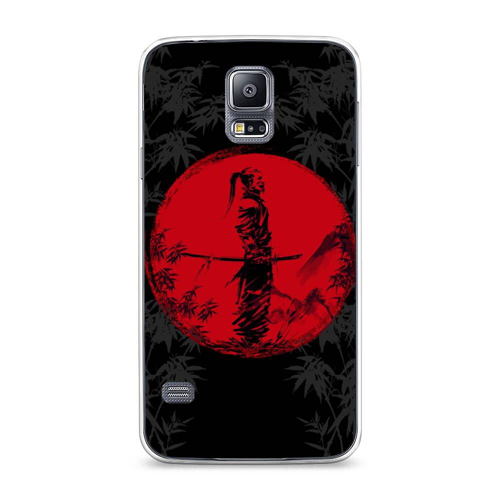 

Чехол на Samsung Galaxy S5 "Самурай на красном фоне", Черный;красный;серый, 24150-4