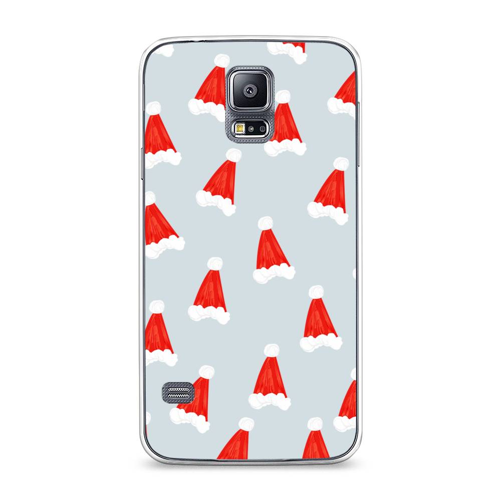 

Чехол на Samsung Galaxy S5 "Новогодние шапочки", Белый;красный;серый, 24150-5