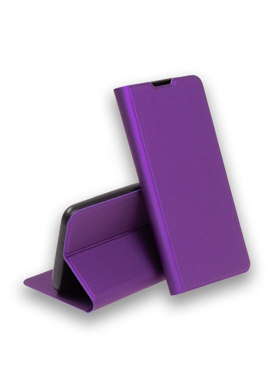 Чехол книжка для Xiaomi Redmi 10 противоударный, с карманом, фиолетовый