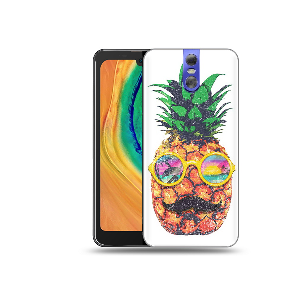 

Чехол MyPads Tocco для Doogee BL7000 прикольный ананас с лицом, Прозрачный, Tocco