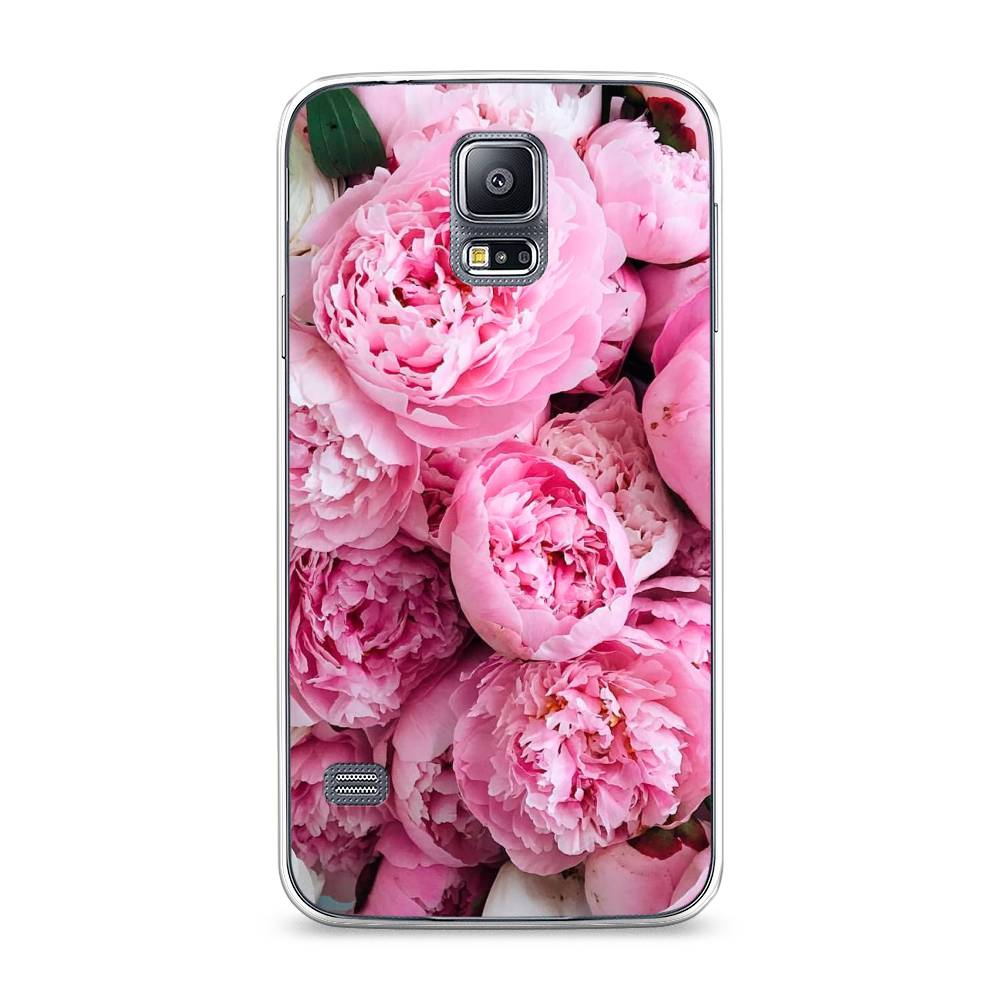 

Чехол на Samsung Galaxy S5 "Розовые пионы", Бежевый;розовый, 24150-2
