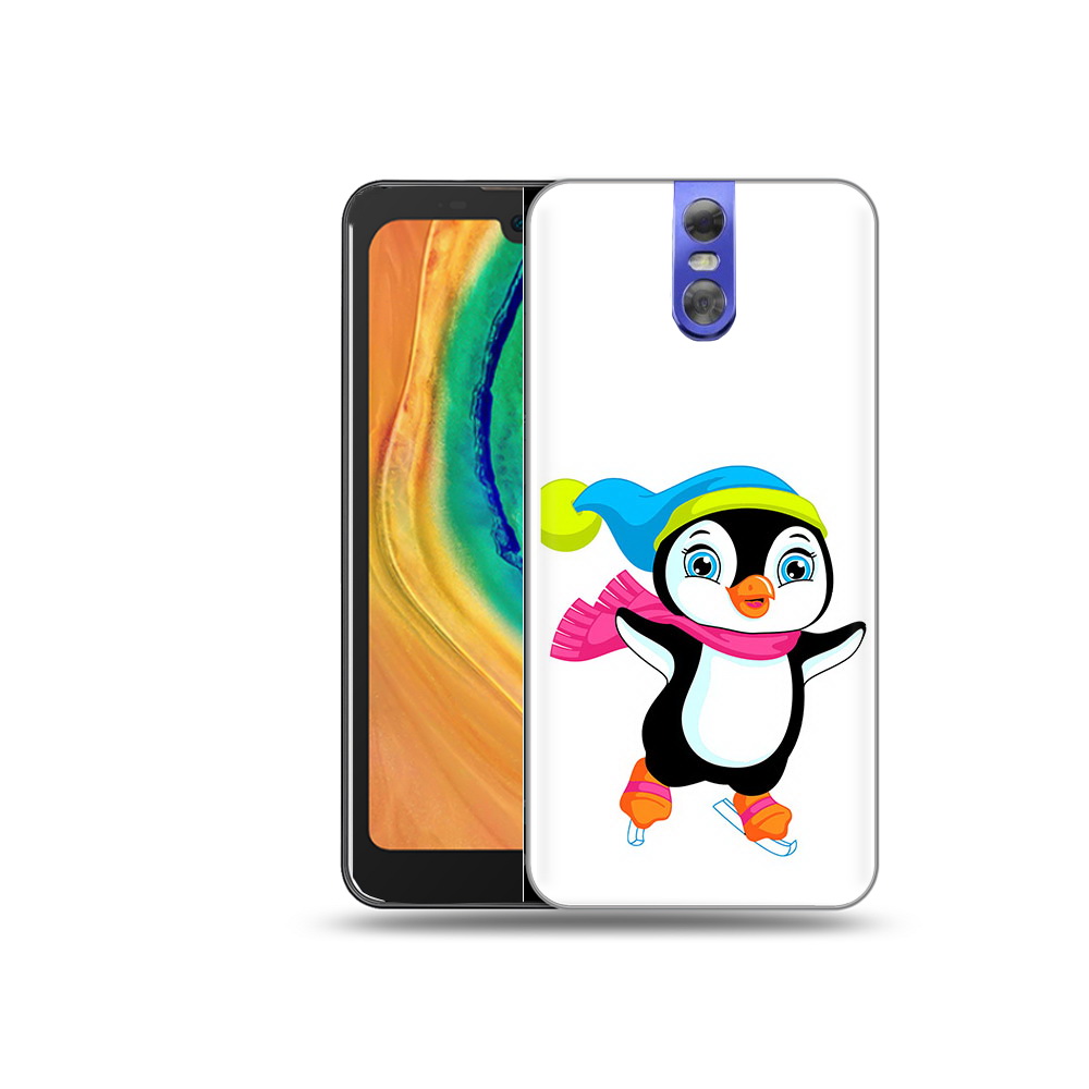 

Чехол MyPads Tocco для Doogee BL7000 пингвин на коньках, Прозрачный, Tocco