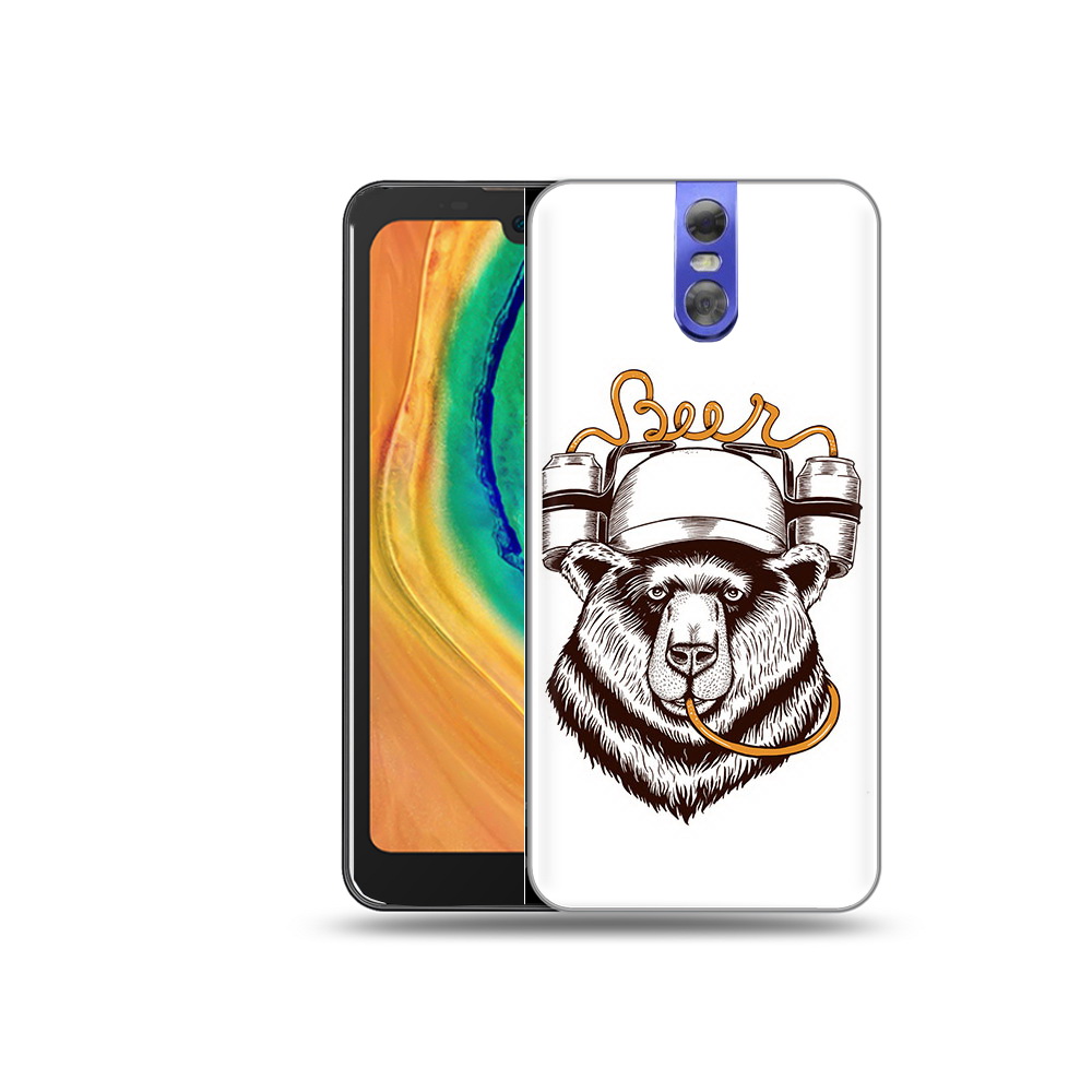 

Чехол MyPads Tocco для Doogee BL7000 пивной медведь, Прозрачный, Tocco