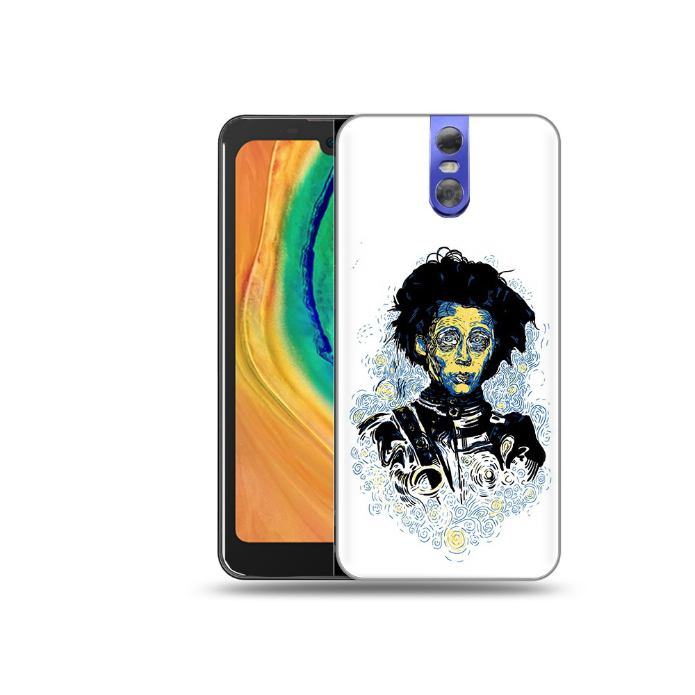 

Чехол MyPads Tocco для Doogee BL7000 парень черно-белый абстракция, Прозрачный, Tocco