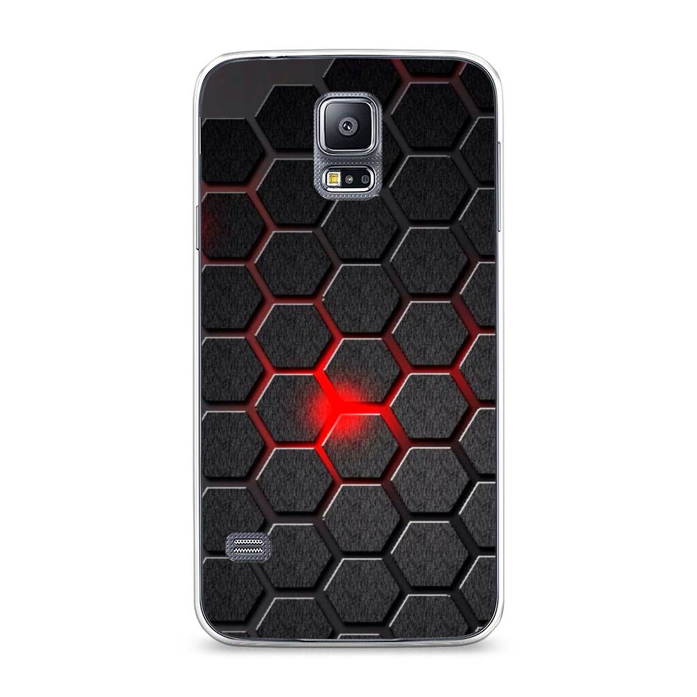 

Чехол на Samsung Galaxy S5 "Соты красные", Красный;черный;серый, 24150-3
