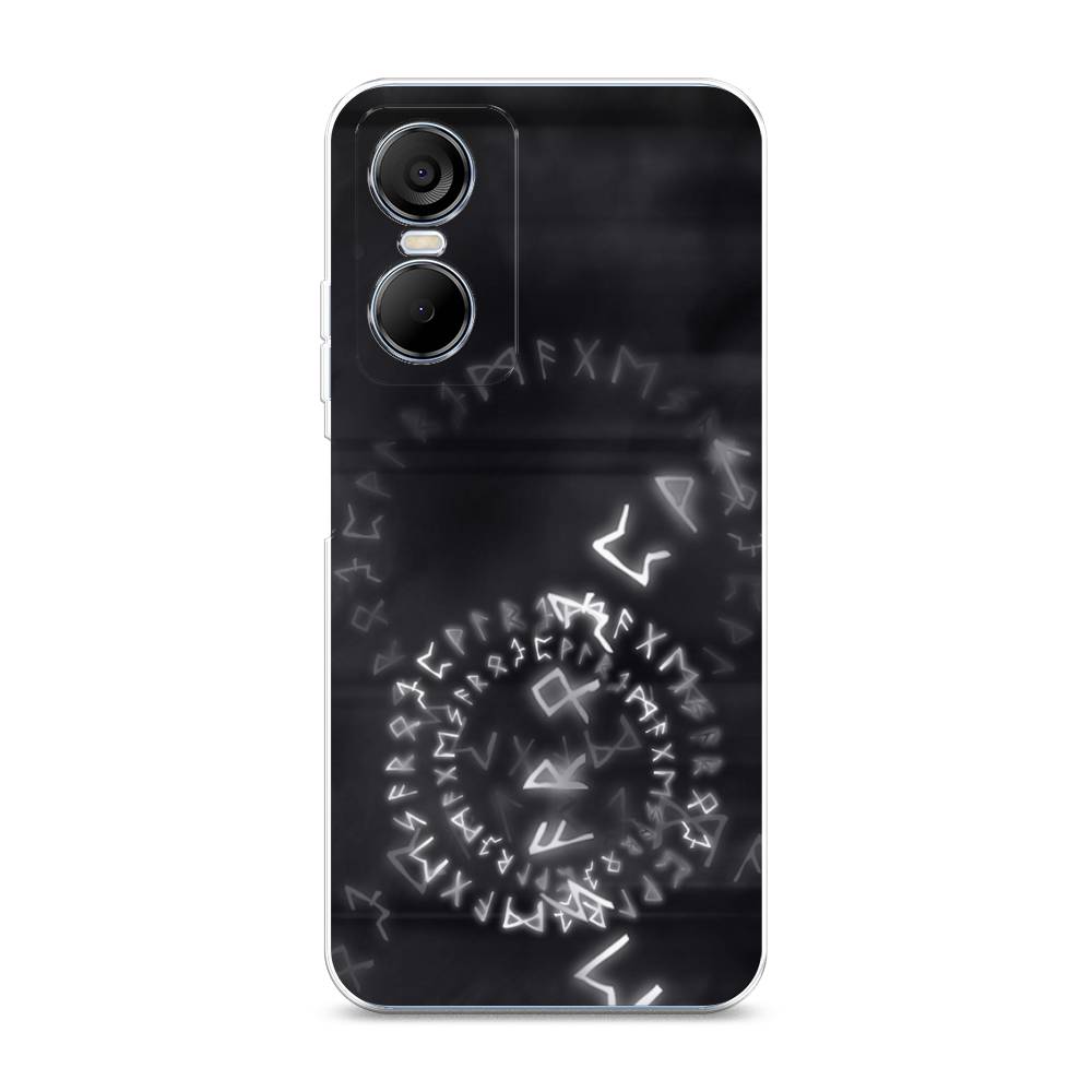 

Чехол на Tecno Pop 6 Pro "Руны", Серый;черный, 302750-3