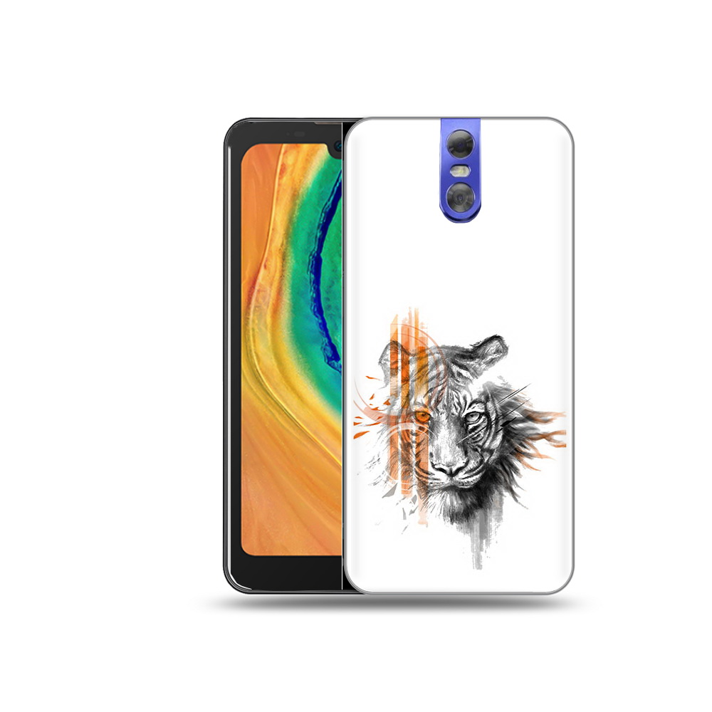 

Чехол MyPads Tocco для Doogee BL7000 огненный тигр, Прозрачный, Tocco