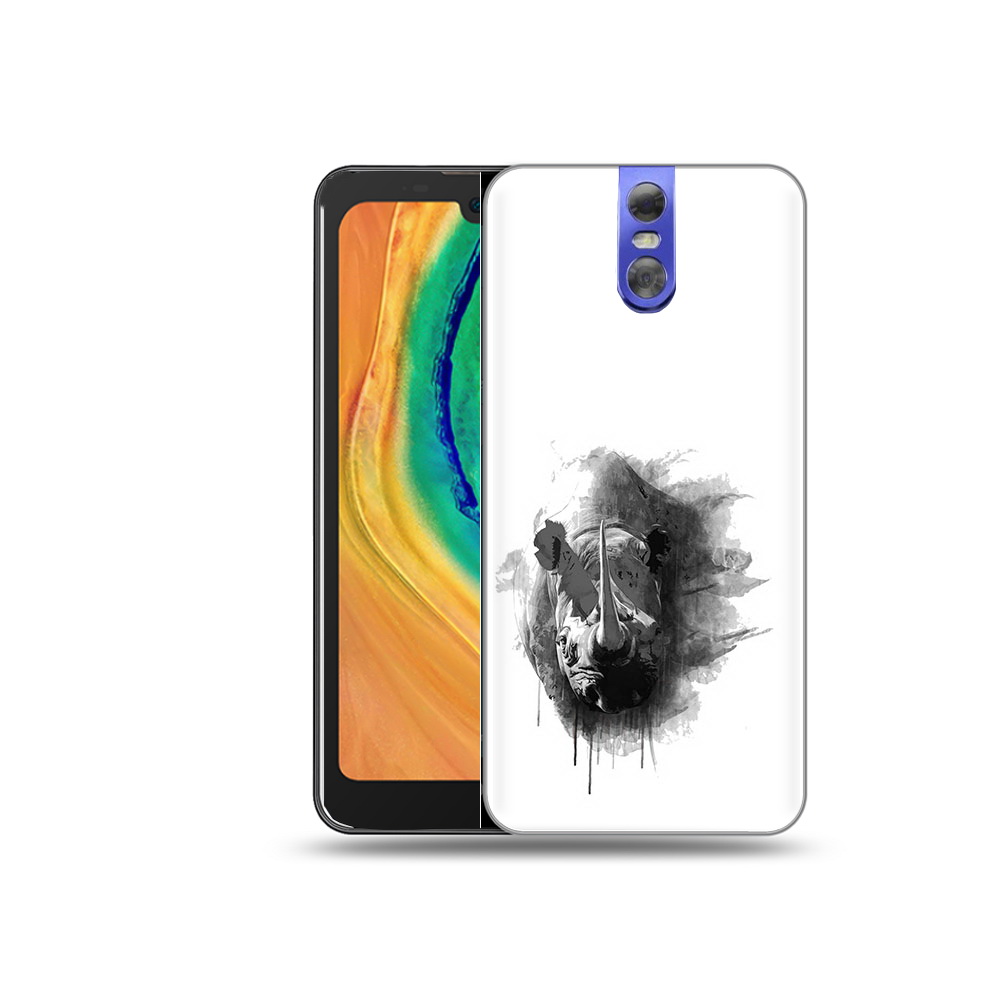 

Чехол MyPads Tocco для Doogee BL7000 носорог, Прозрачный, Tocco