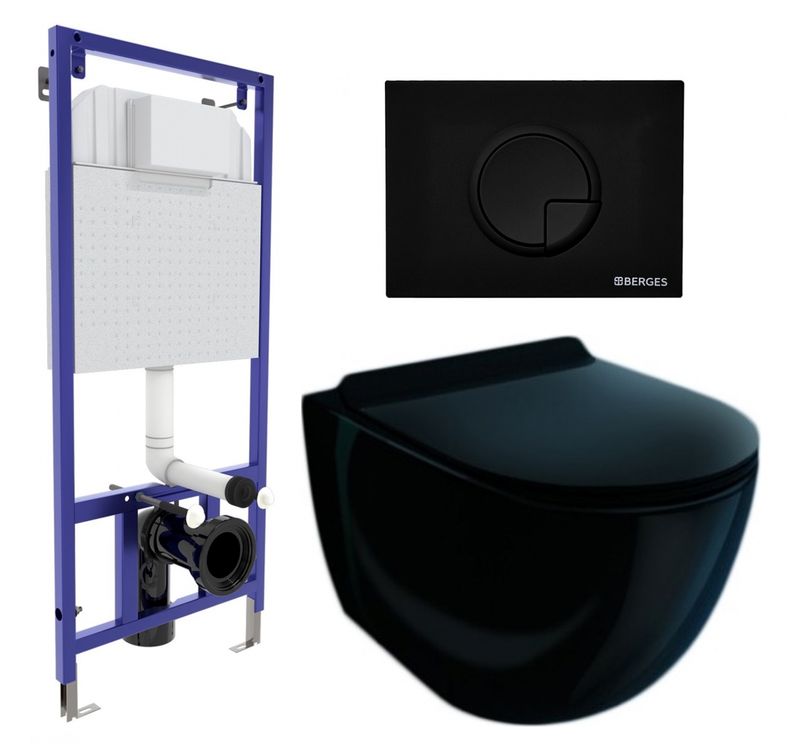 

Комплект: инсталляция Berges Wasserhaus + унитаз Garcia + кнопка черная, 525106