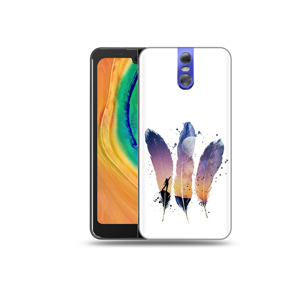 

Чехол MyPads Tocco для Doogee BL7000 небесные перья, Прозрачный, Tocco