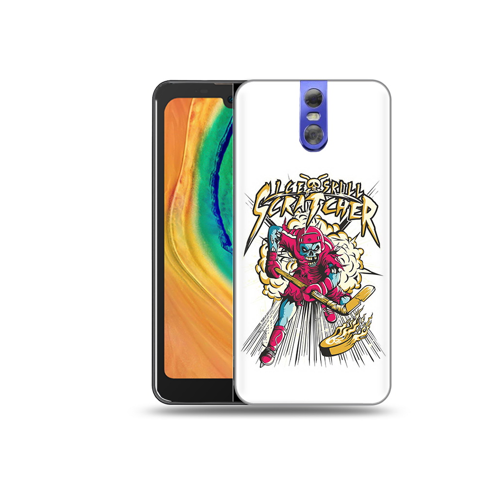 

Чехол MyPads Tocco для Doogee BL7000 нарисованный скелет хоккеист, Прозрачный, Tocco