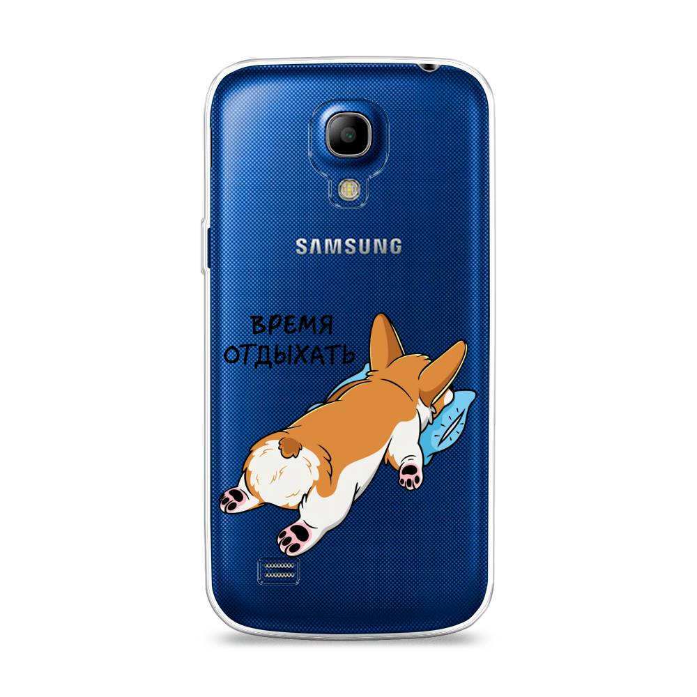 

Чехол на Samsung Galaxy S4 mini "Корги отдыхает", Черный;коричневый;голубой, 24050-1
