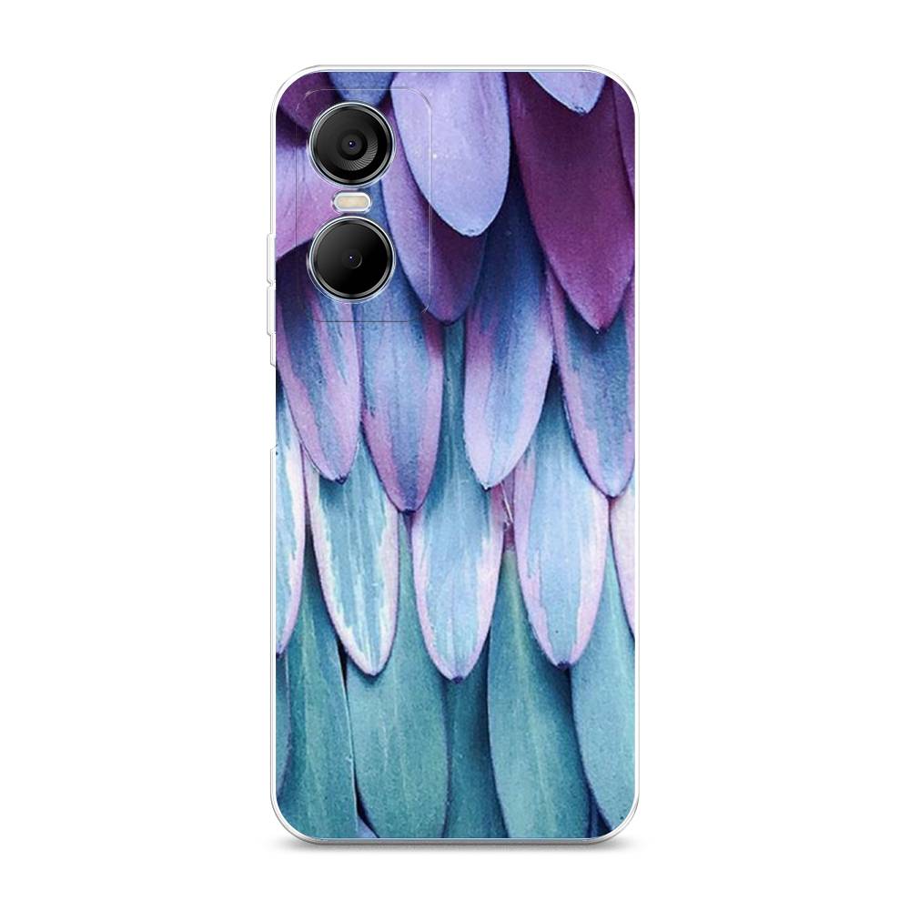 

Чехол на Tecno Pop 6 Pro "Синее перо", Фиолетовый;голубой, 302750-3