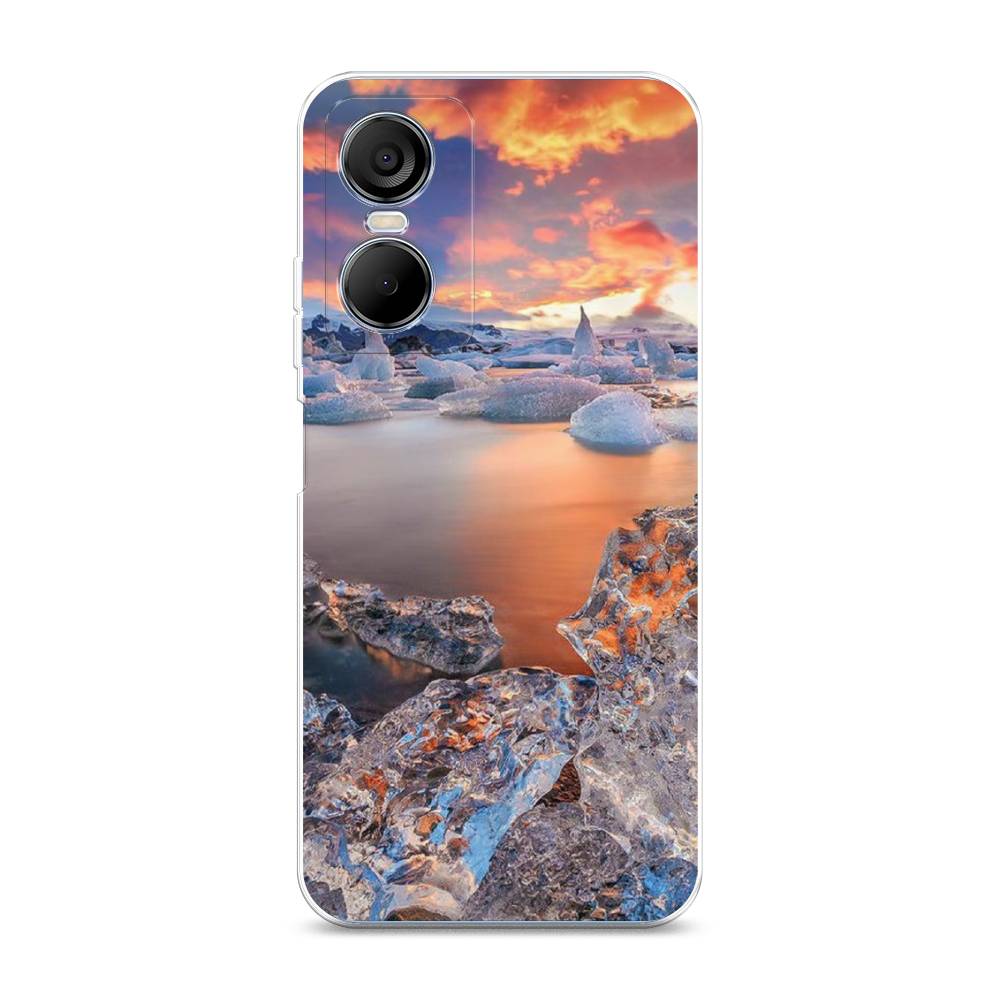 

Чехол на Tecno Pop 6 Pro "Ледники", Синий;оранжевый, 302750-2