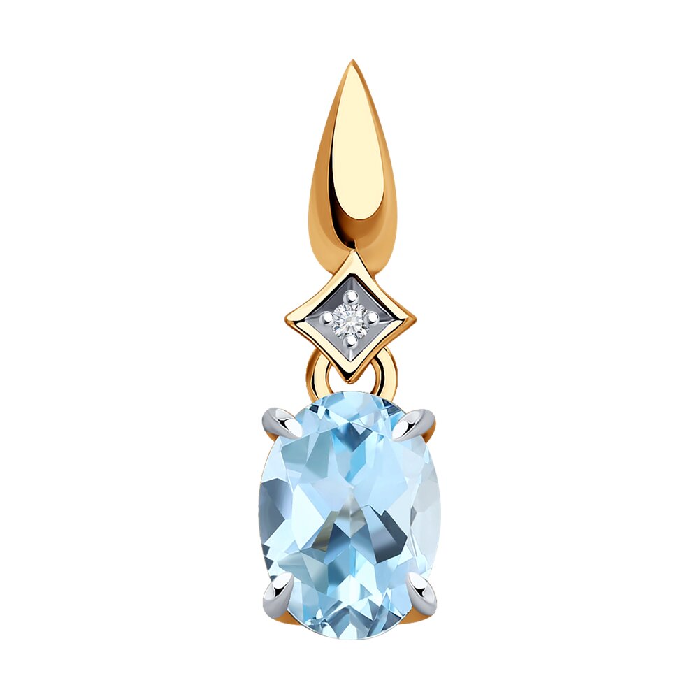 

Кулон из красного золота с фианитом/топазом Diamant 51-330-01919-1, 51-330-01919-1
