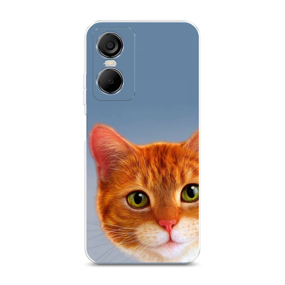 

Чехол на Tecno Pop 6 Pro "Любопытный котик", Коричневый, 302750-1