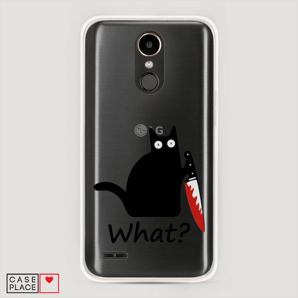 

Чехол на LG K10 2017 "Котик с ножом", Черный;красный, 81350-6