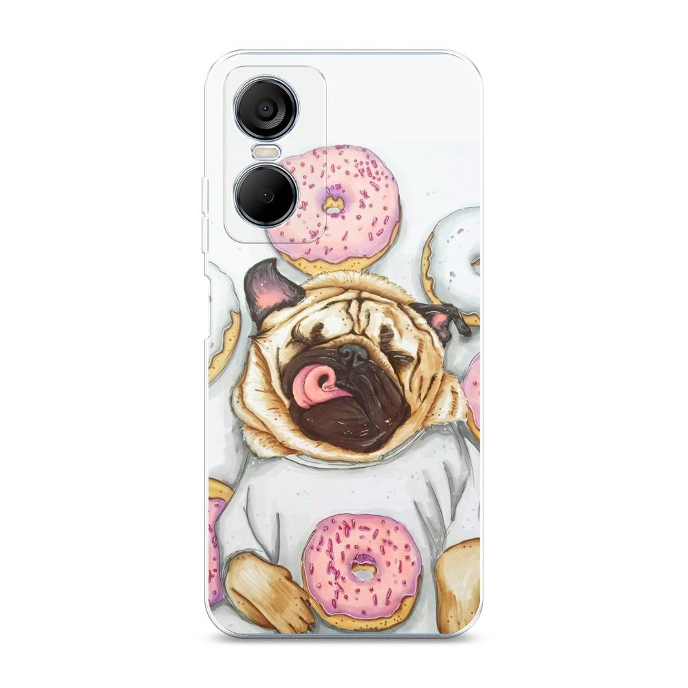 

Чехол на Tecno Pop 6 Pro "Счастливый мопс", Розовый;бежевый;коричневый, 302750-1