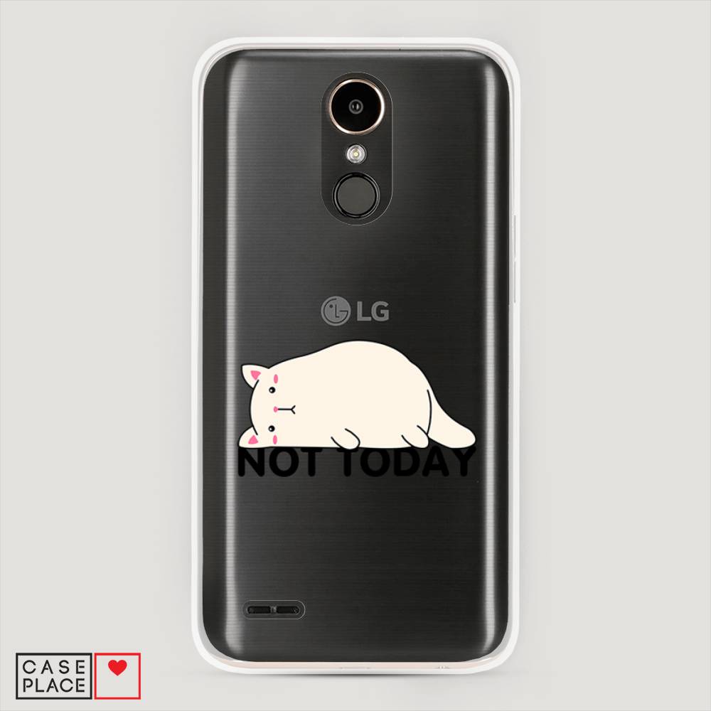 

Чехол на LG K10 2017 "Cat not today", Белый;розовый;черный, 81350-1