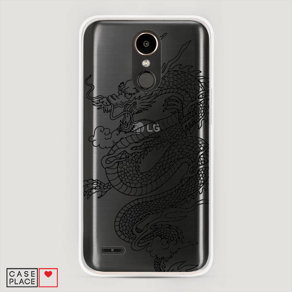 

Чехол на LG K10 2017 "Большой китайский дракон", Черный;серый, 81350-1