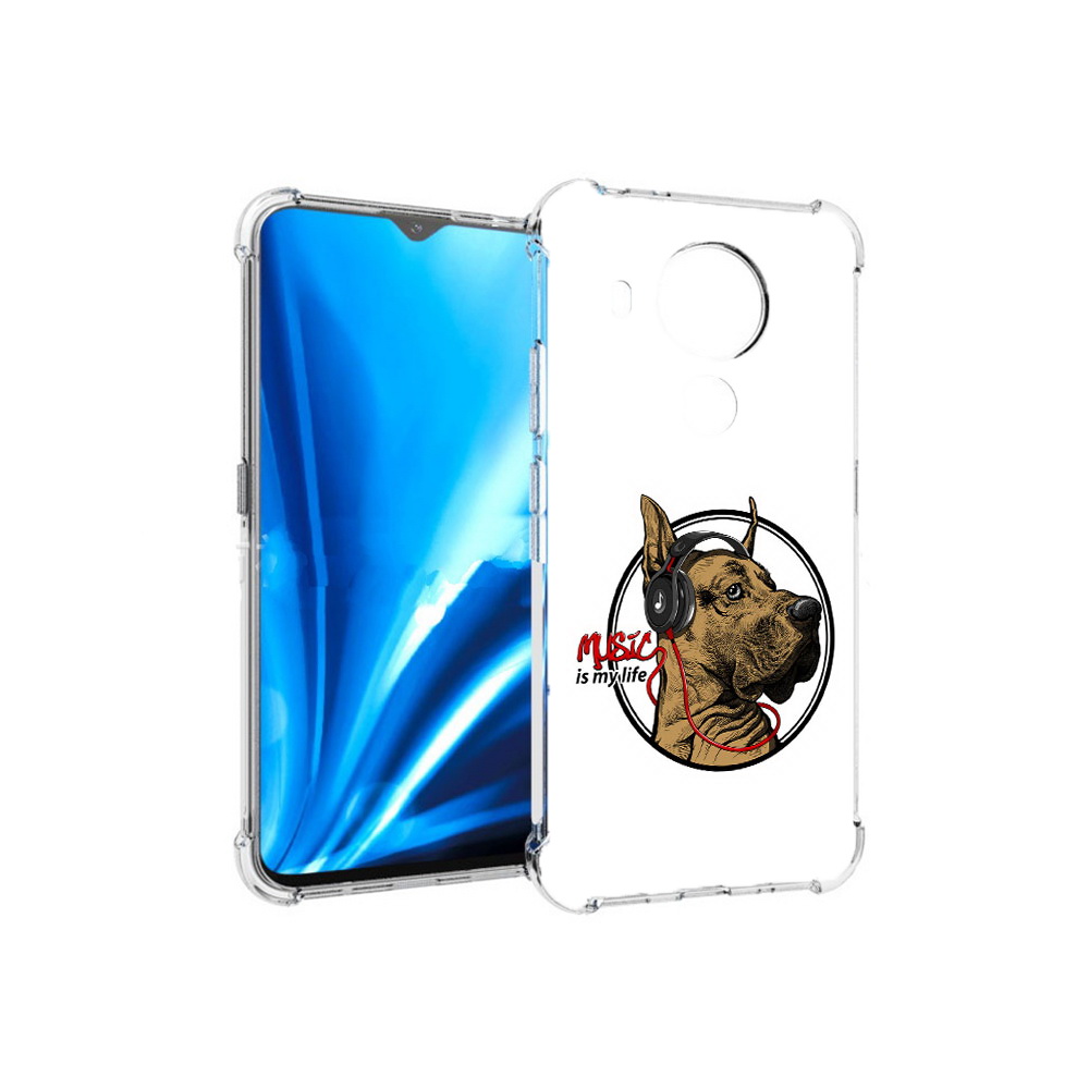 

Чехол MyPads Tocco для Nokia 5.4 музыкальная собака (PT156621.100.490), Прозрачный, Tocco