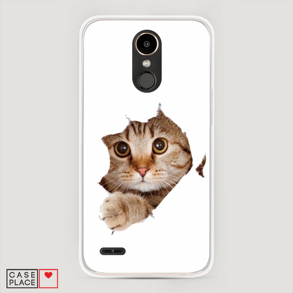 

Чехол на LG K10 2017 "Кот и бумага", Белый;коричневый, 81350-1