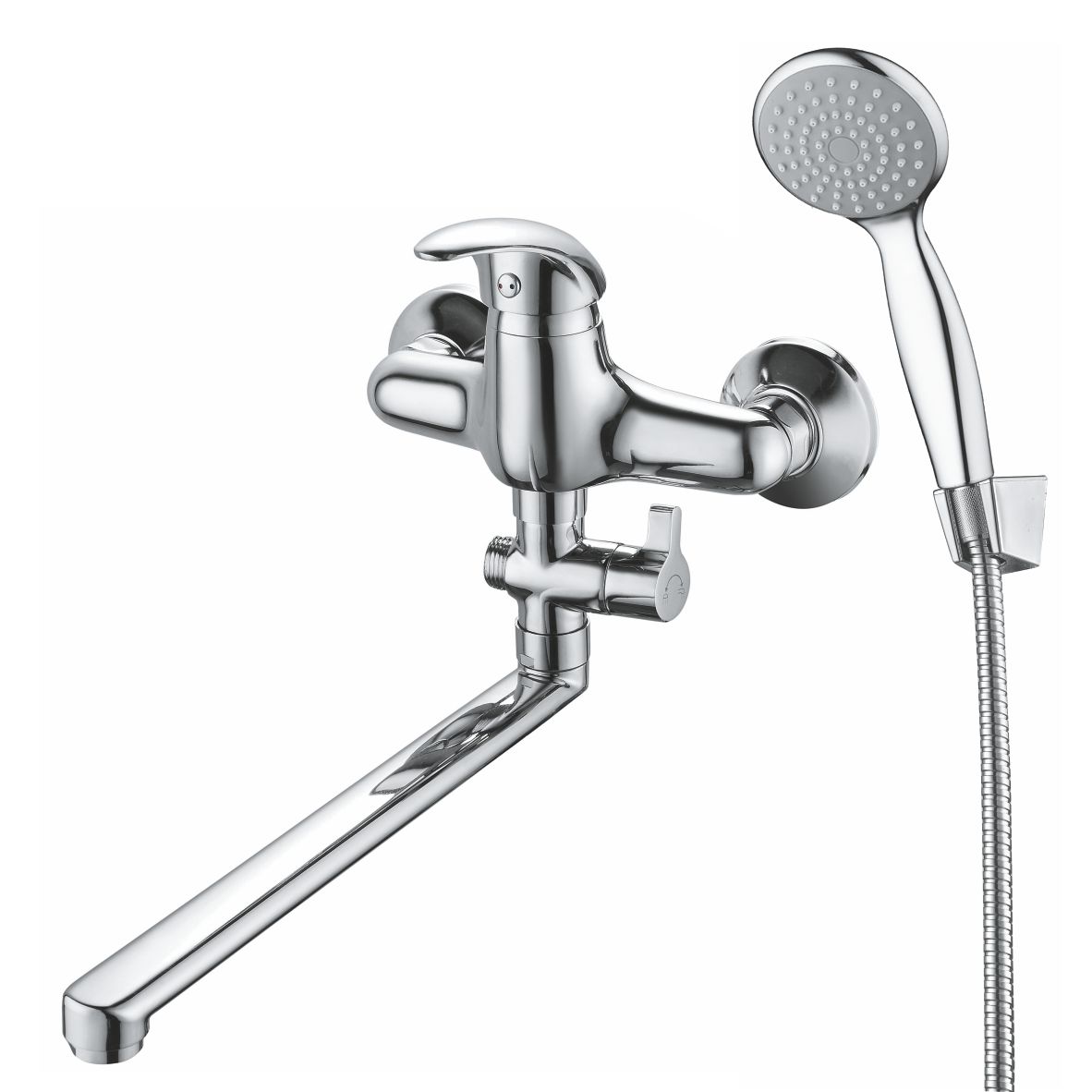фото Смеситель для ванны и душа с длинным изливом gross aqua basic 7237257c-35l(f)