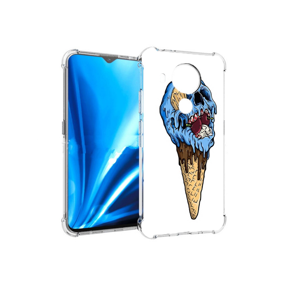 

Чехол MyPads Tocco для Nokia 5.4 мороженное череп (PT156621.100.484), Прозрачный, Tocco