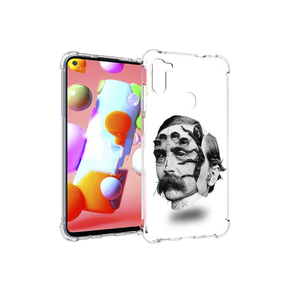 

Чехол MyPads Tocco для Samsung Galaxy M11 страшное лицо мужчины (PT147121.487.629), Прозрачный, Tocco