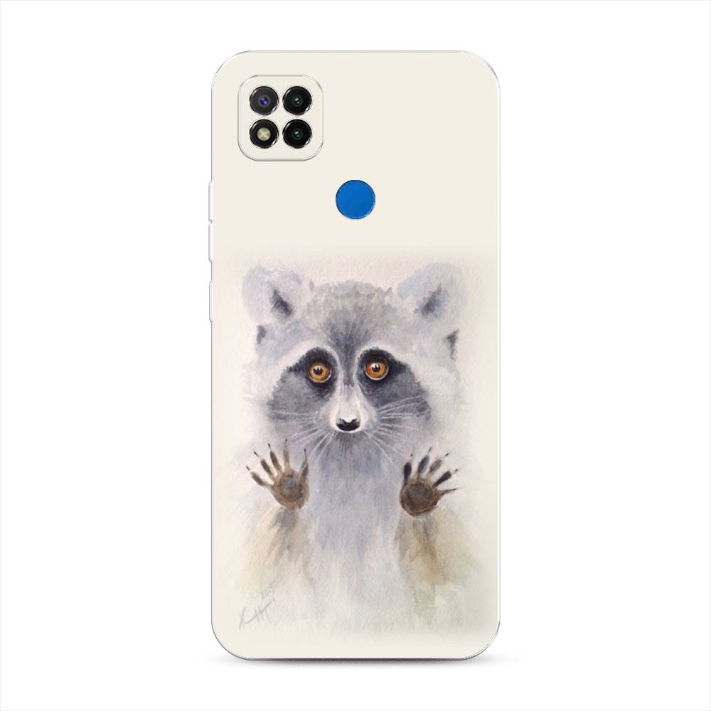 

Чехол на Xiaomi Redmi 9C "Енот за стеклом", Бежевый;серый, 39050-4