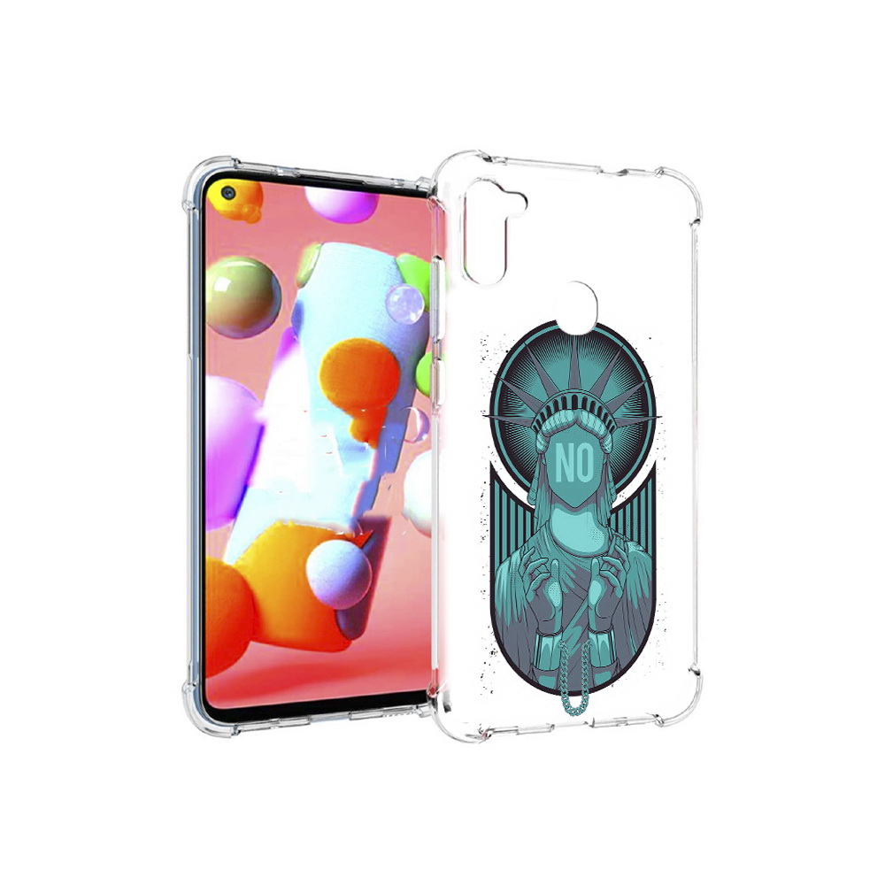 

Чехол MyPads Tocco для Samsung Galaxy M11 статуя свободы зеленый (PT147121.487.623), Прозрачный, Tocco